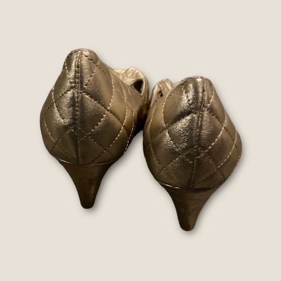 Steve Madden Open Toe Heels Gold 6.5 - Picture 4 of 6